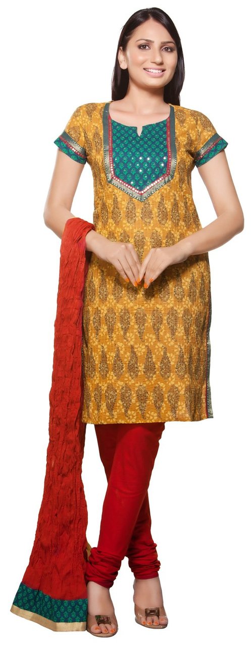Trishaa Women's Salwaar Kameez Set- Sequinsed Yoke & Sleeve ÛÒ Front