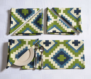 In-Sattva Home 100% Cotton Bohemian Print and Pattern Soft Feel Table Napkin Set; Ideal for Family, Get-Together, Parties, Holidays