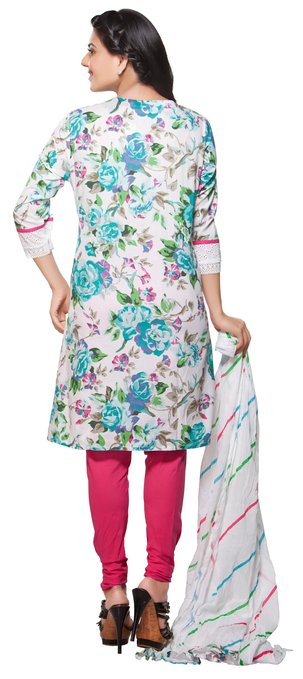 Trishaa Women's Salwaar Kameez Set- Embroidered & Lace Work ÛÒ Back