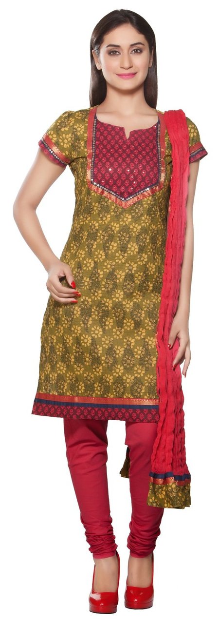 Trishaa Women's Salwaar Kameez Set- Sequinsed Neck Yoke & Sleeve Border ÛÒ Front