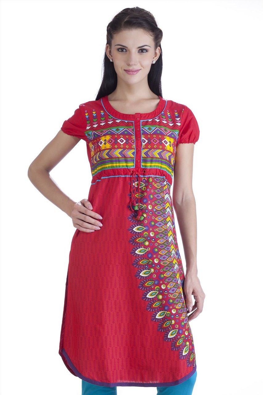 MB Womens Ethnic Geometric Printed Kurta Tunic