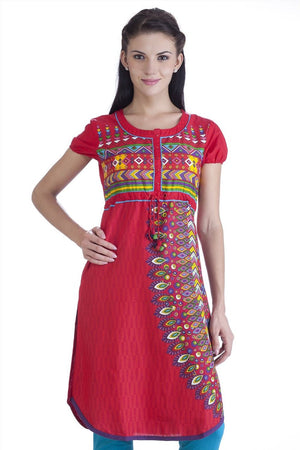 MB Womens Ethnic Geometric Printed Kurta Tunic