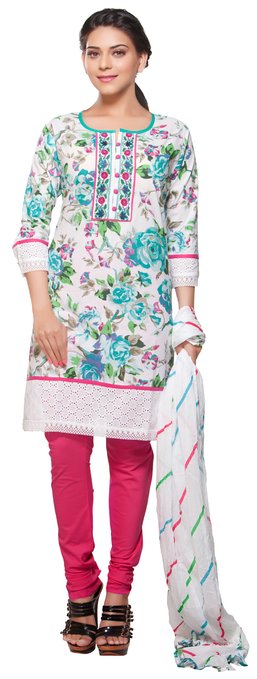 Trishaa Women's Salwaar Kameez Set- Embroidered & Lace Work ÛÒ Front