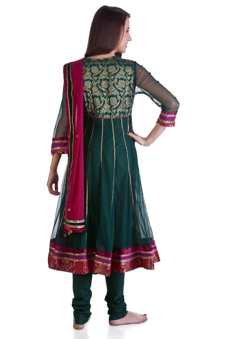 MB Women's Indian Clothing Style Ethnic Kurta Tunic Anarkali 3 piece Suit ÛÒ Back
