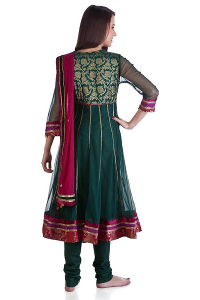 MB Women's Indian Clothing Style Ethnic Kurta Tunic Anarkali 3 piece Suit ÛÒ Back