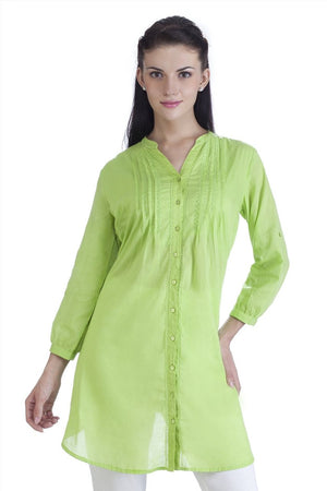 MB Womens Ethnic Pintuck Kurta Tunic ÛÒ Green