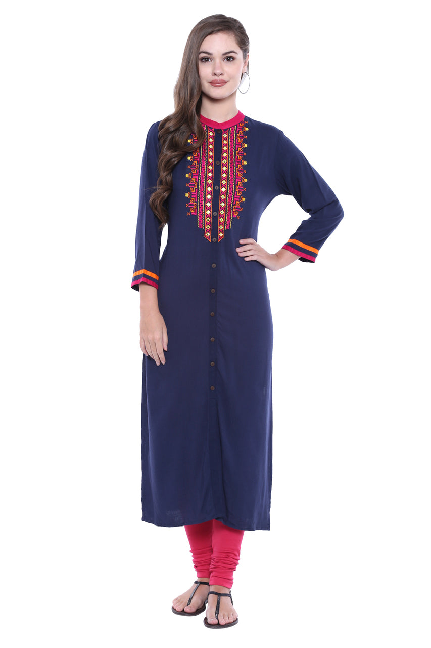 Women's  Indian Button Down Kurta Tunic Shirt | In-Sattva