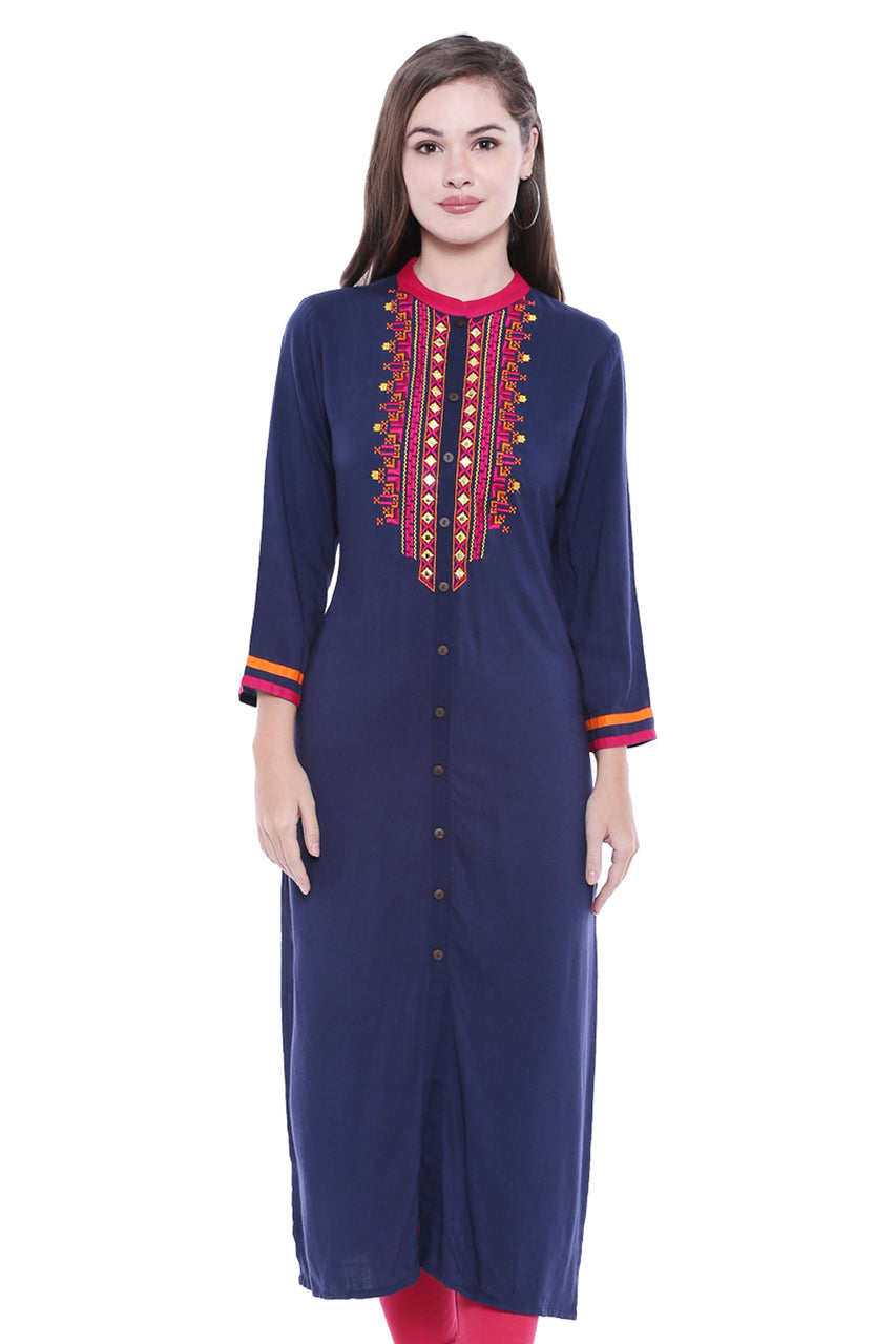 Women's  Indian Button Down Kurta Tunic Shirt | In-Sattva