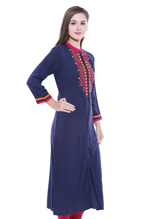 Women's  Indian Button Down Kurta Tunic Shirt | In-Sattva
