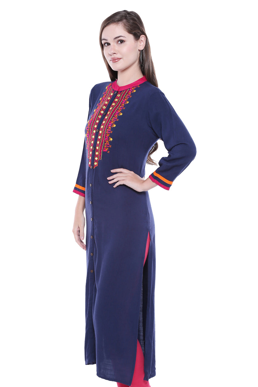 Women's  Indian Button Down Kurta Tunic Shirt | In-Sattva
