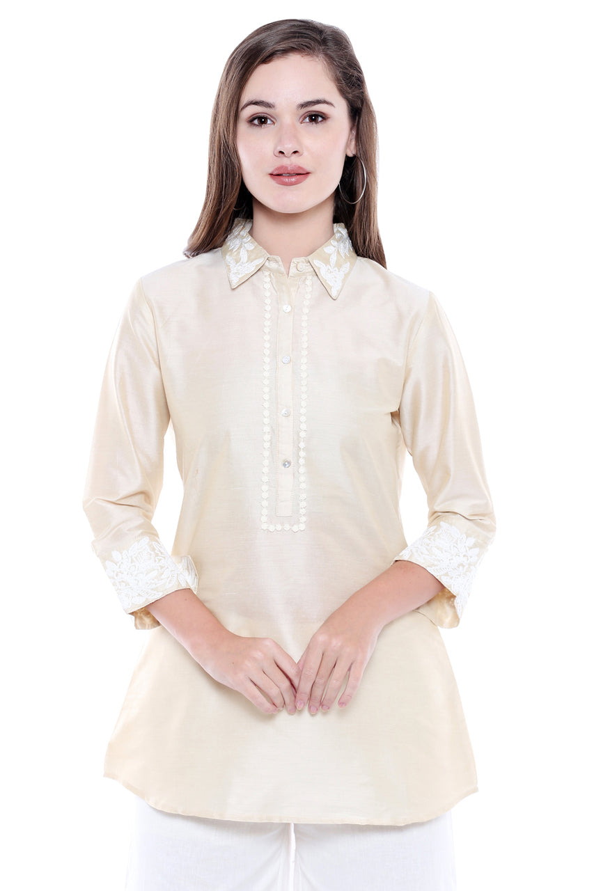  Women's Classic Kurta Tunic Shirt  - Front | In-Sattva