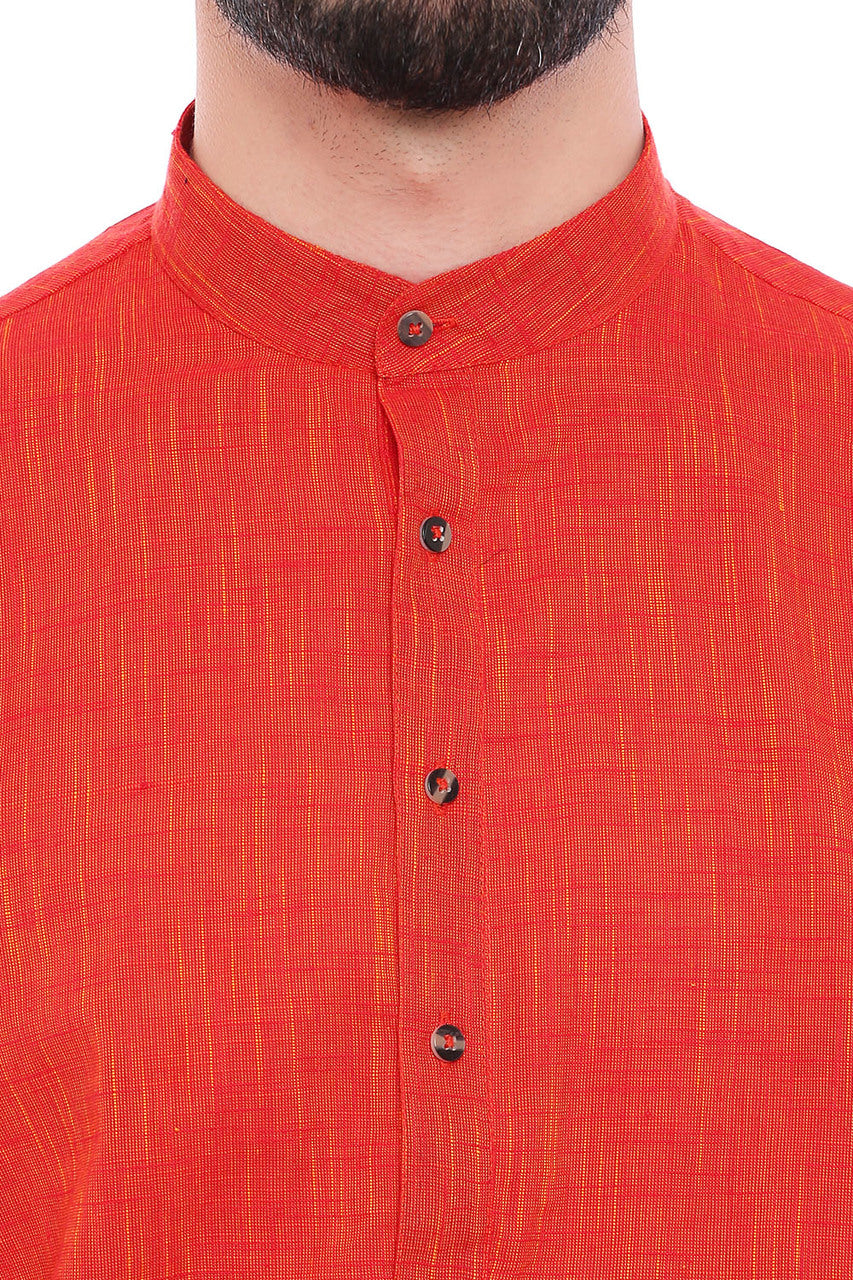 In-Sattva Men's Indian Classic Pure Cotton Kurta Tunic with Mandarin Collar