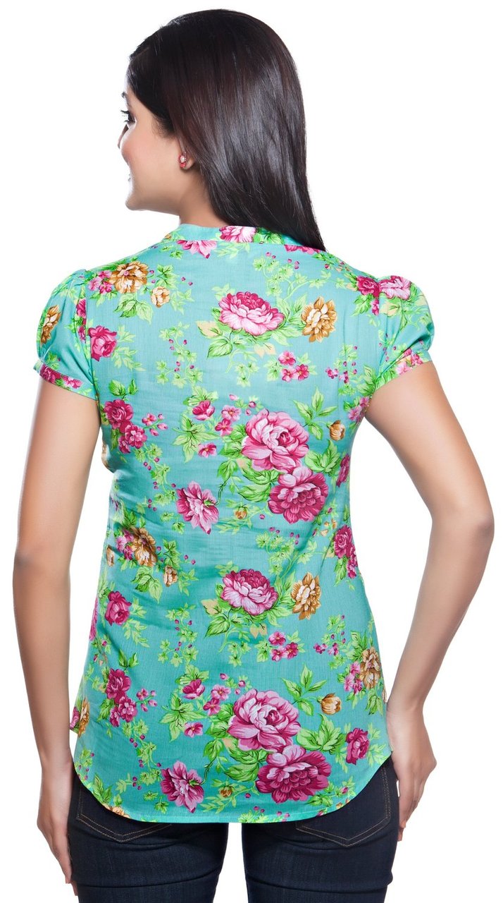 Akkriti Women's Kurta Tunic- Bright Print & Front Pleats ÌÎÌ_Ì´åÇÌÎÌ__ÌÎÌ_ÌÎ_ÌÎÌ_Ì´åÌÎÌ_ÌÎ_ÌÎÌ_Ì´å« Back