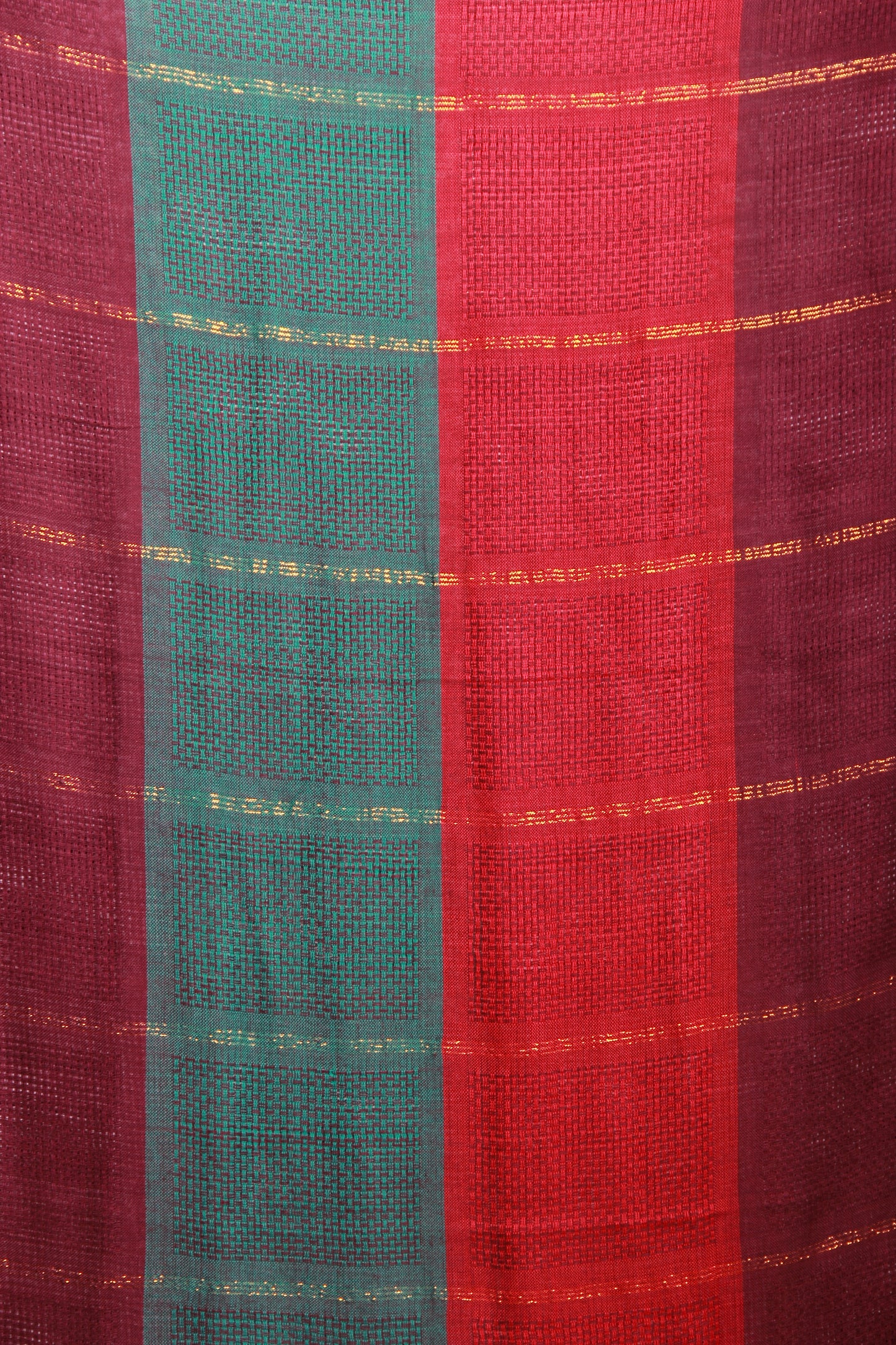 Multi-Colored Red Blue Pattern Scarf Stole | Folded