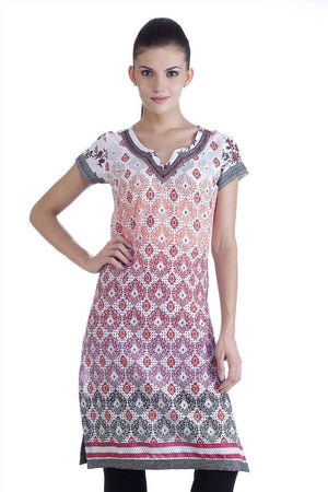 MB Womens Ethnic Diamond Printed Kurta Tunic