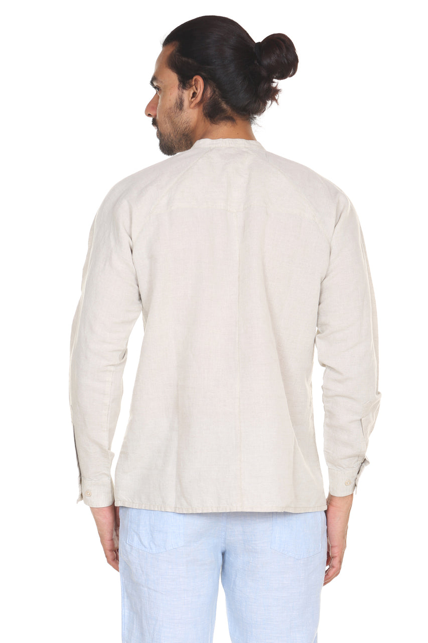 A.N.D. by Anita Dongre Pullover Tunic with Mandarin Collar and Buttoned Pocket ÌÎå«ÌÎ_ÌÎÌ_ÌÎåÌÎÌ_ÌÎå´ Natural Back