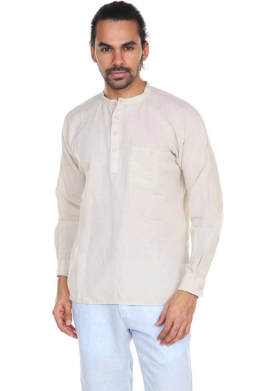 A.N.D. by Anita Dongre Pullover Tunic with Mandarin Collar and Buttoned Pocket ÌÎå«ÌÎ_ÌÎÌ_ÌÎåÌÎÌ_ÌÎå´ Natural Front