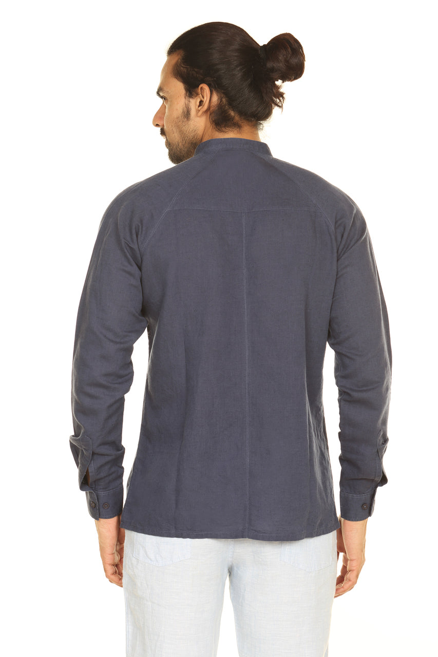 A.N.D. by Anita Dongre Pullover Tunic with Mandarin Collar and Buttoned Pocket ÌÎå«ÌÎ_ÌÎÌ_ÌÎåÌÎÌ_ÌÎå´ Navy Blue Back