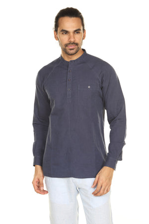 A.N.D. by Anita Dongre Pullover Tunic with Mandarin Collar and Buttoned Pocket ÌÎå«ÌÎ_ÌÎÌ_ÌÎåÌÎÌ_ÌÎå´ Navy Blue Front
