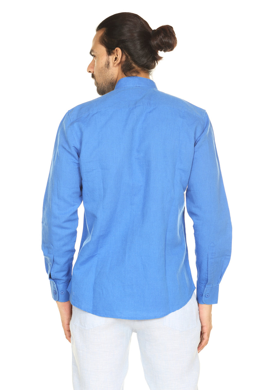 A.N.D. by Anita Dongre Button Down Shirt with Mandarin Collar Ì´Ì_ÌÎÌÌÎÌ¥ Cornflower Blue Back