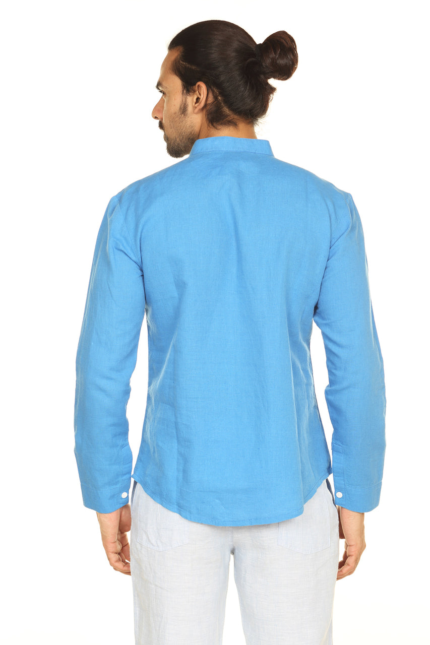 A.N.D. by Anita Dongre Double Breasted Pocket Pullover Tunic with Mandarin Collar - Back