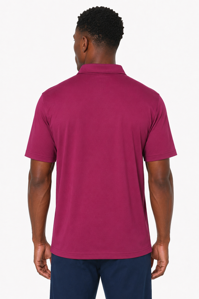 AVA Athletica Men's Classic Polo Quick-Dry Golf, Tennis, T-Shirt with Pocket Berry