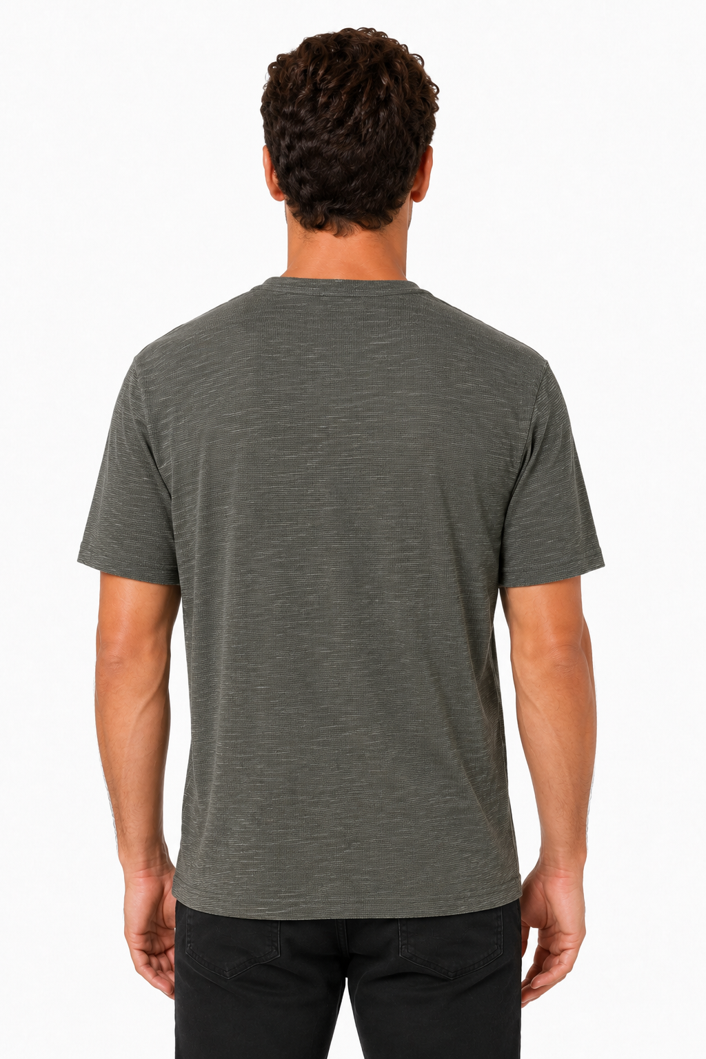AVA Athletica Men's Round Neck Performance Wear Space Dyed Soft Tee with Pocket Olive