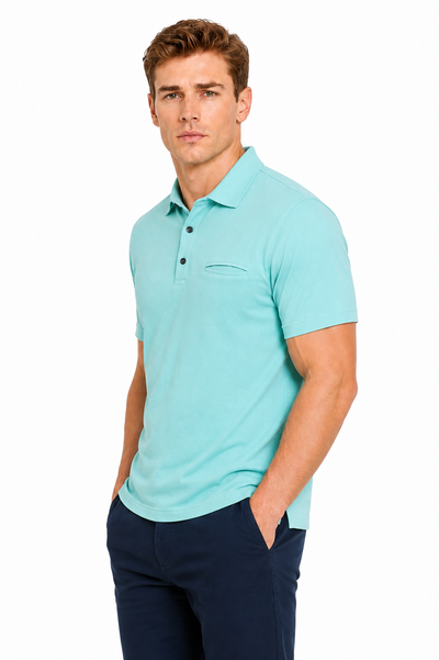 AVA Athletica Men's Classic Polo Quick-Dry Golf, Tennis, T-Shirt with Pocket Green