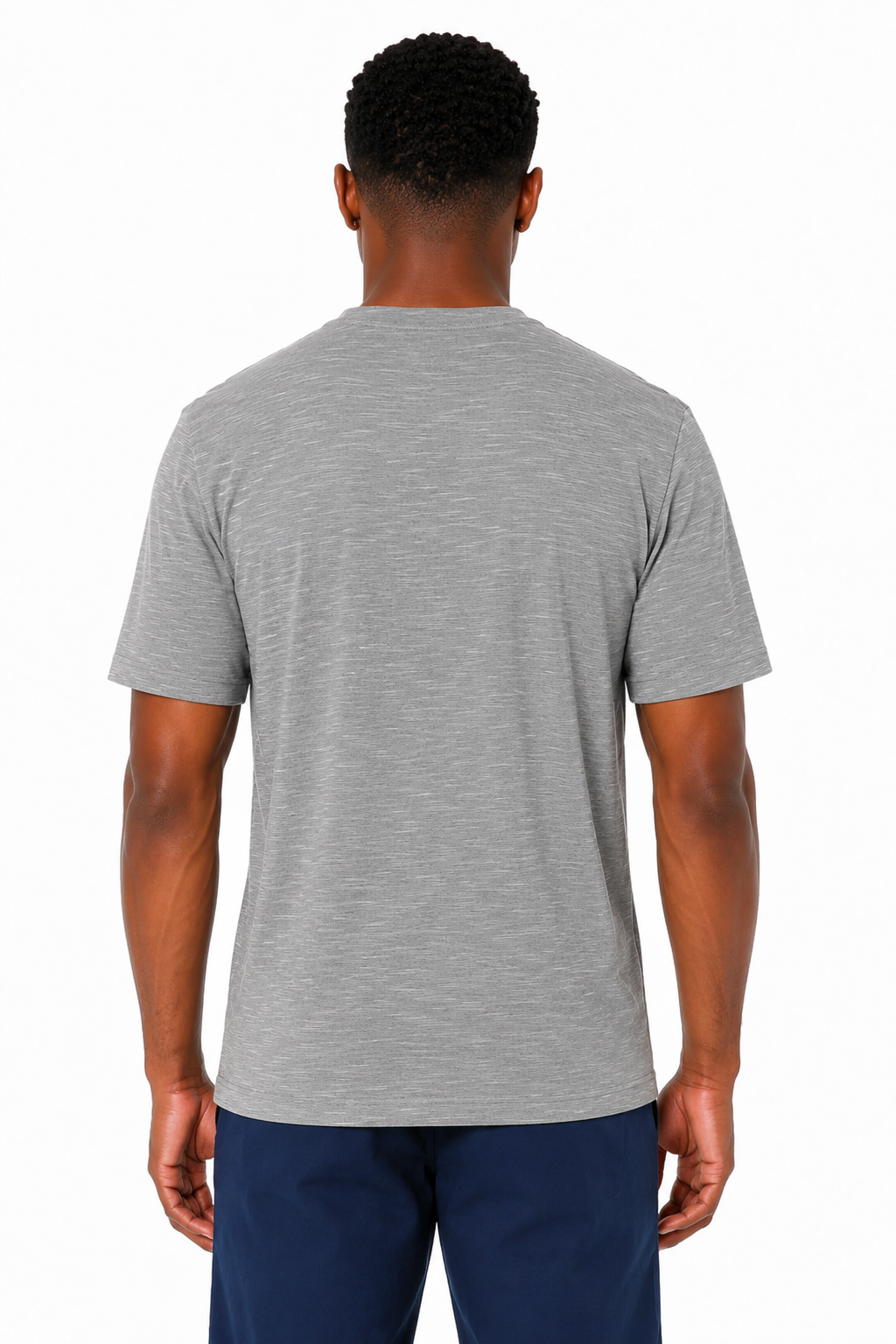 AVA Athletica Men's Round Neck Performance Wear Space Dyed Soft Tee with Pocket Grey