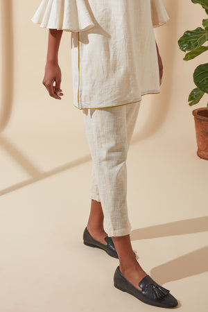 Women's Bohemian Classic 100% Cotton Straight-Fit Cream Pants