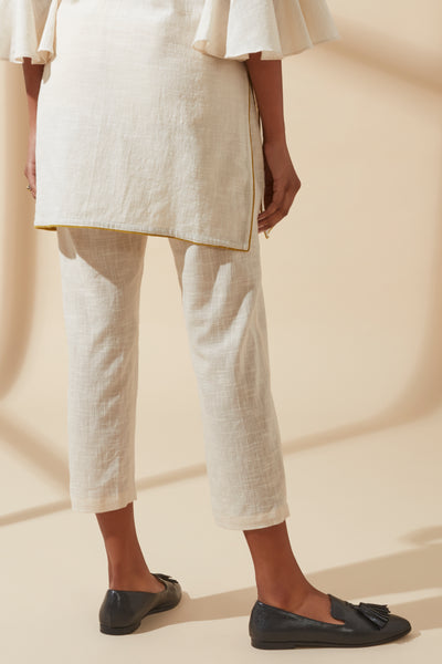 Women's Bohemian Classic 100% Cotton Straight-Fit Cream Pants