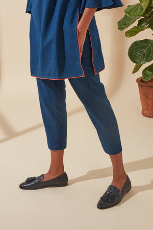 Women's Bohemian Classic 100% Cotton Straight-Fit Indigo Pants