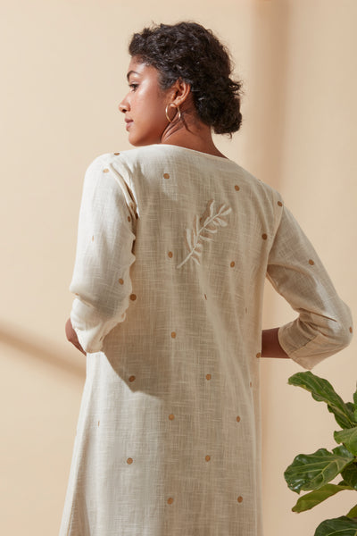 Women's Bohemian Classic 100% Cotton Cream and Gold Polka Dot Jacket