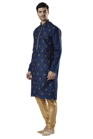 Ethnix Men's Heavily Embroidered 2-Piece Kurta Pajama Set, front full-length view