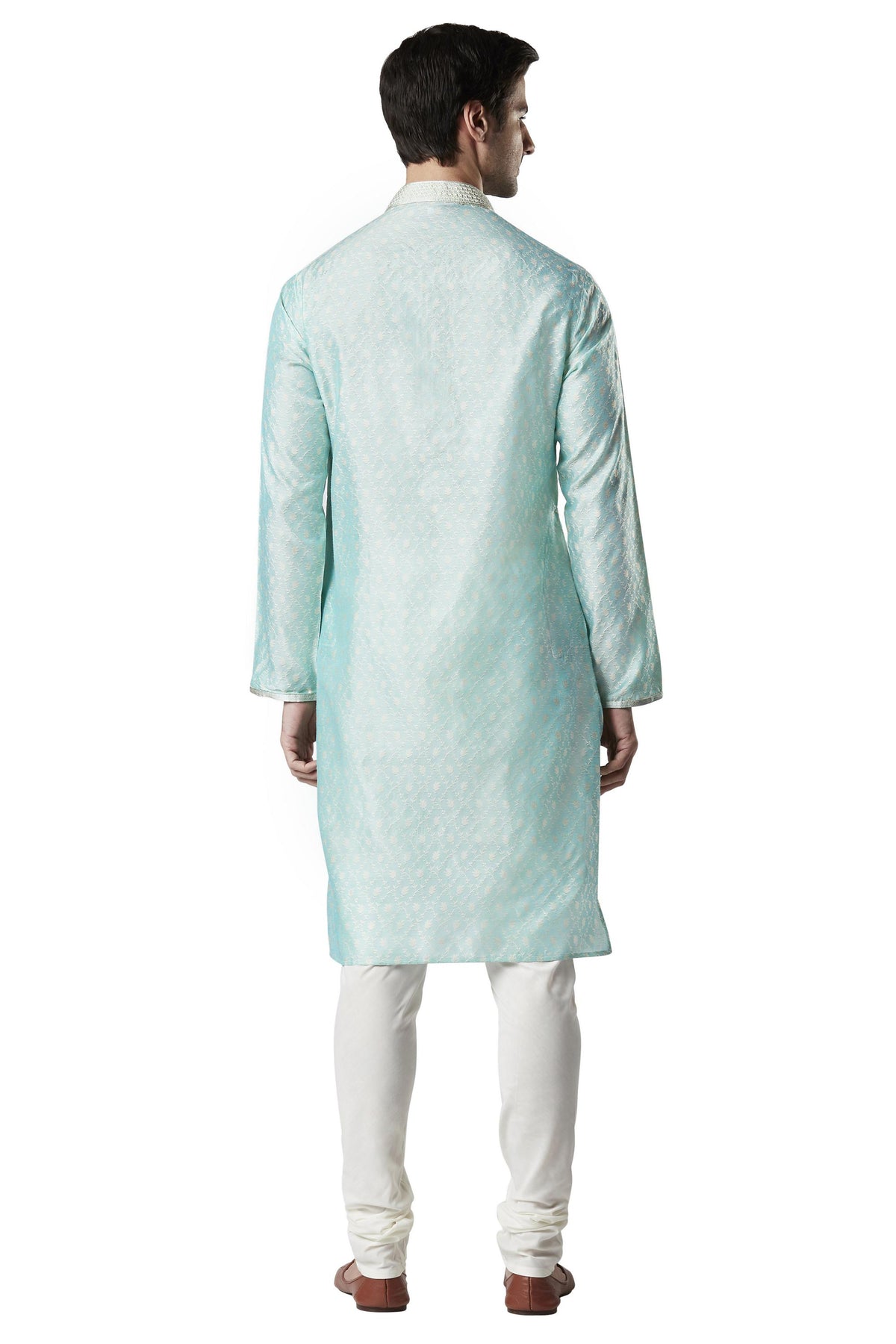 Ethnix Men's Wedding Special Festive Cheerful 2-Piece Ensemble, back full-length view