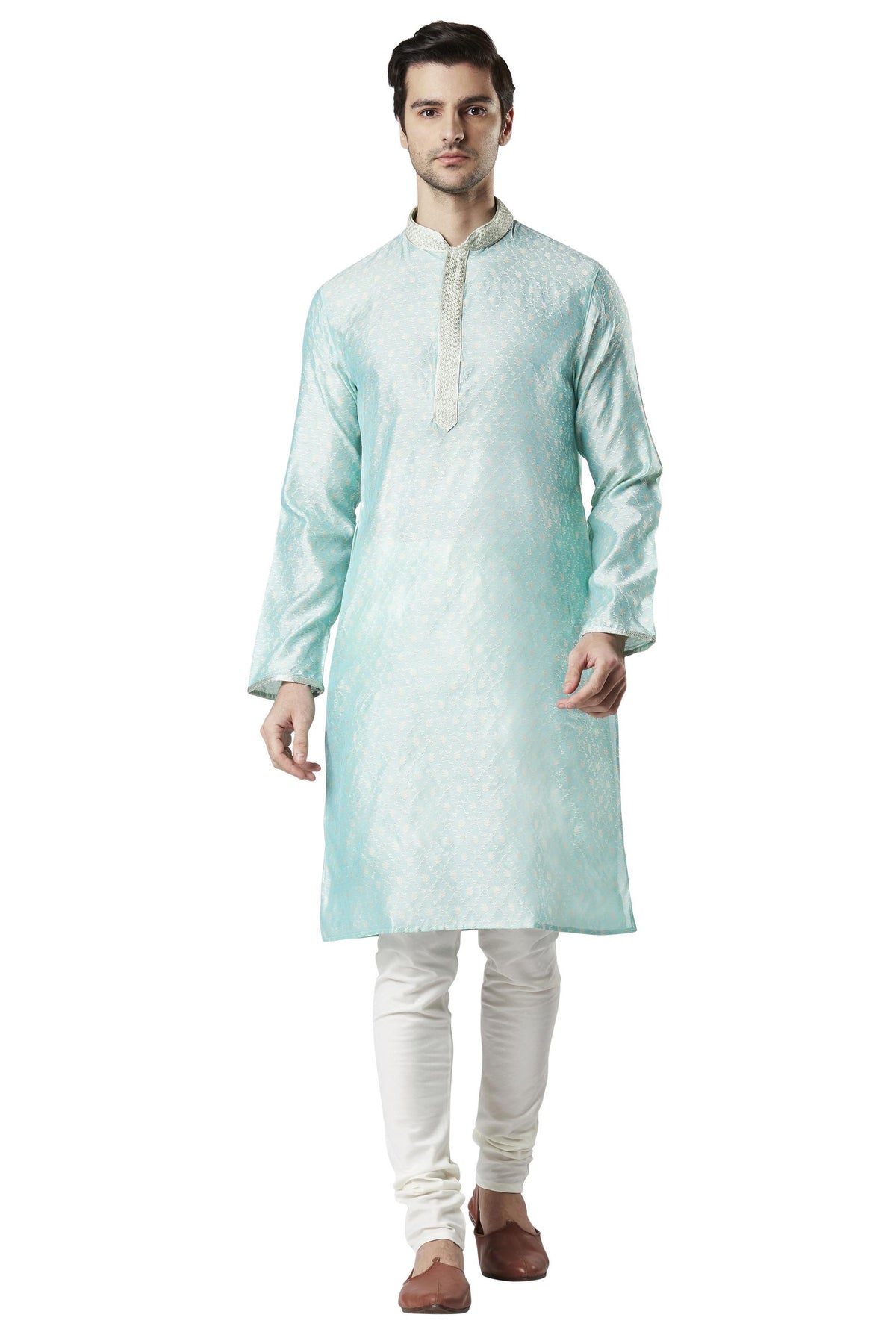 Ethnix Men's Wedding Special Festive Cheerful 2-Piece Ensemble, front full-length view