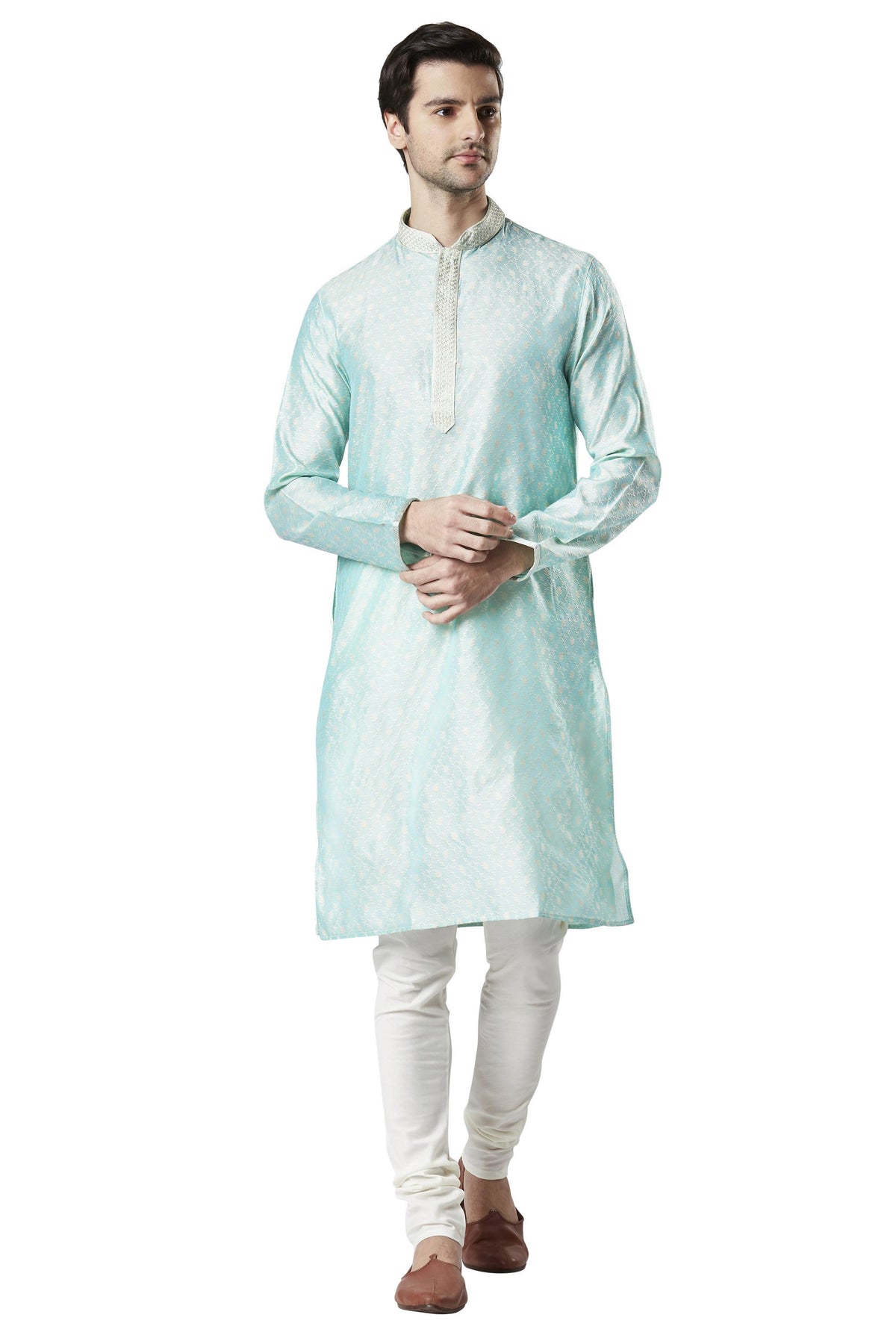 Ethnix Men's Wedding Special Festive Cheerful 2-Piece Ensemble, front posed view