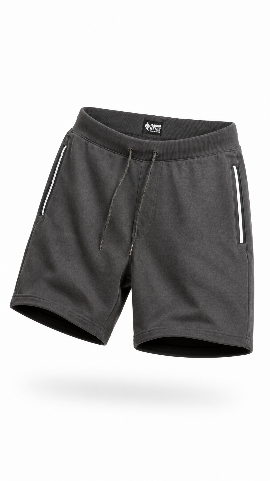 Macho Genie Men’s Jogging Shorts with Zip Pockets (Gray)