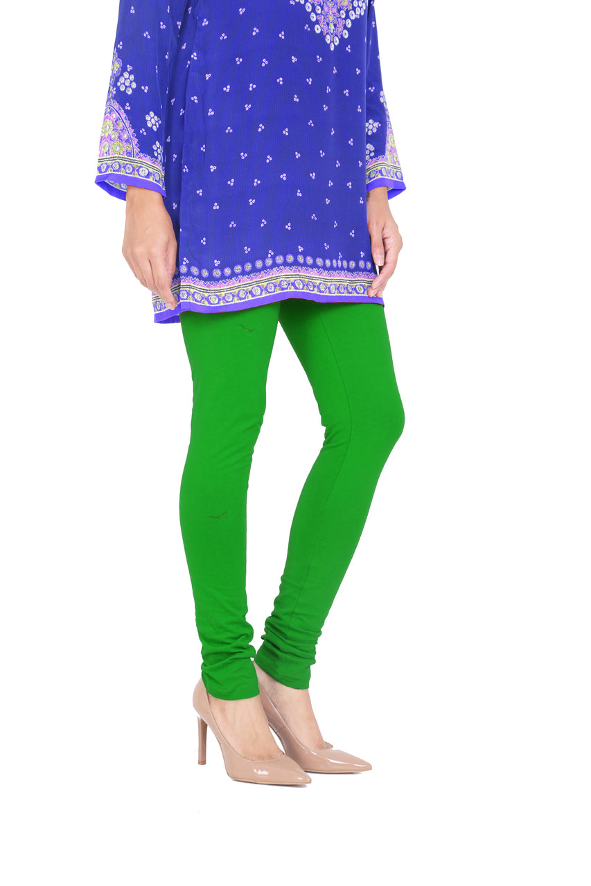 Solid Churidar Leggings - Green