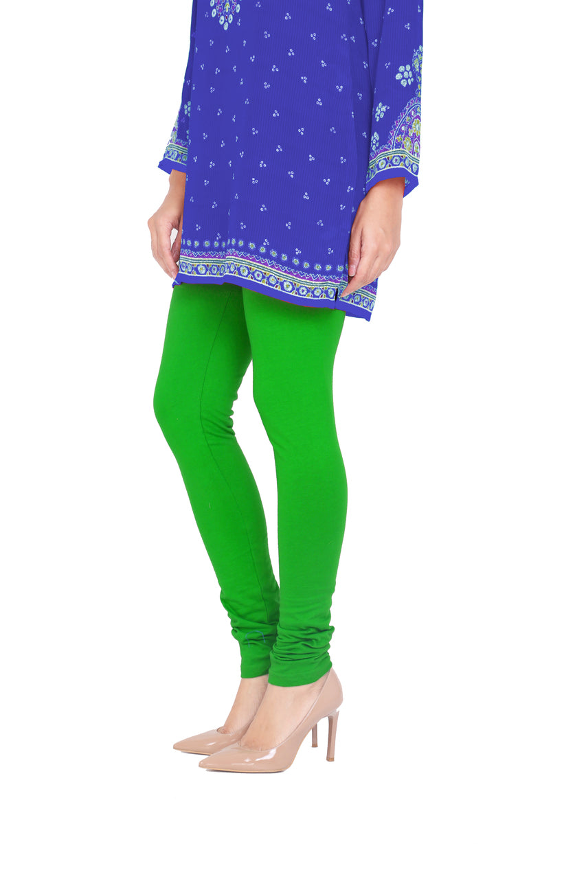 Solid Churidar Leggings - Green