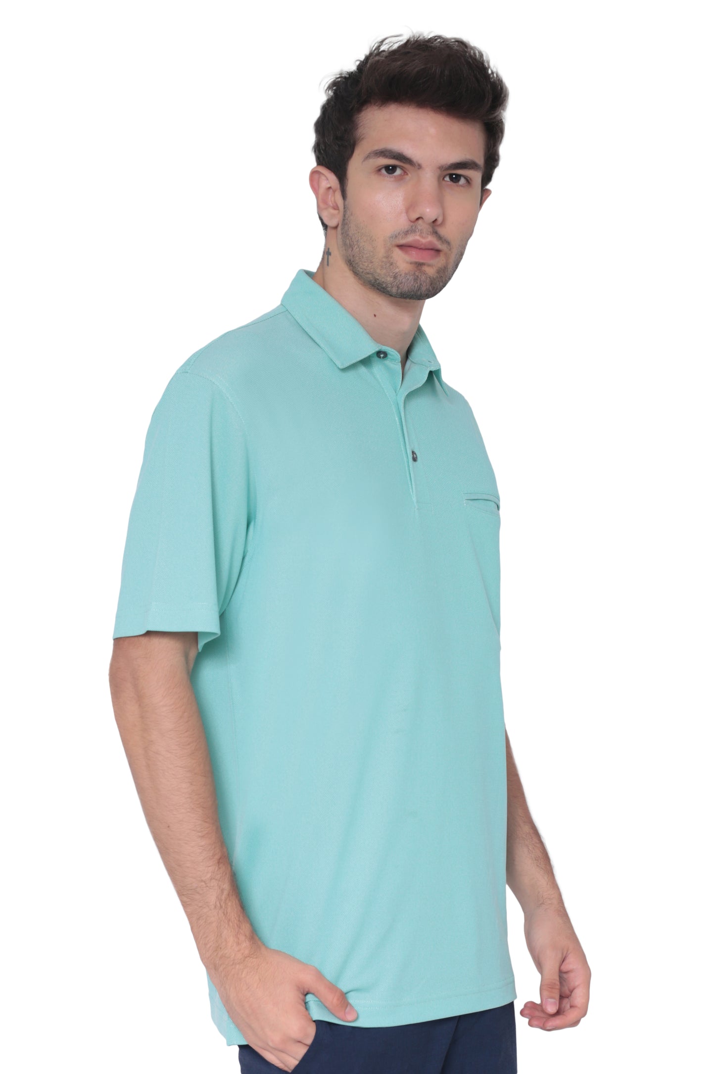AVA Athletica Men's Classic Polo Quick-Dry Golf, Tennis, T-Shirt with Pocket Green