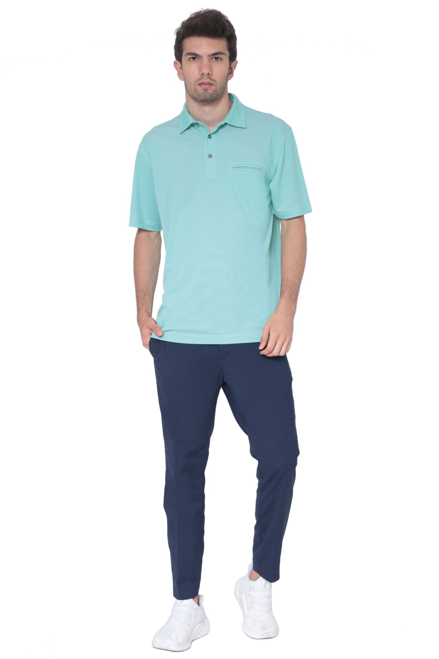 AVA Athletica Men's Classic Polo Quick-Dry Golf, Tennis, T-Shirt with Pocket Green