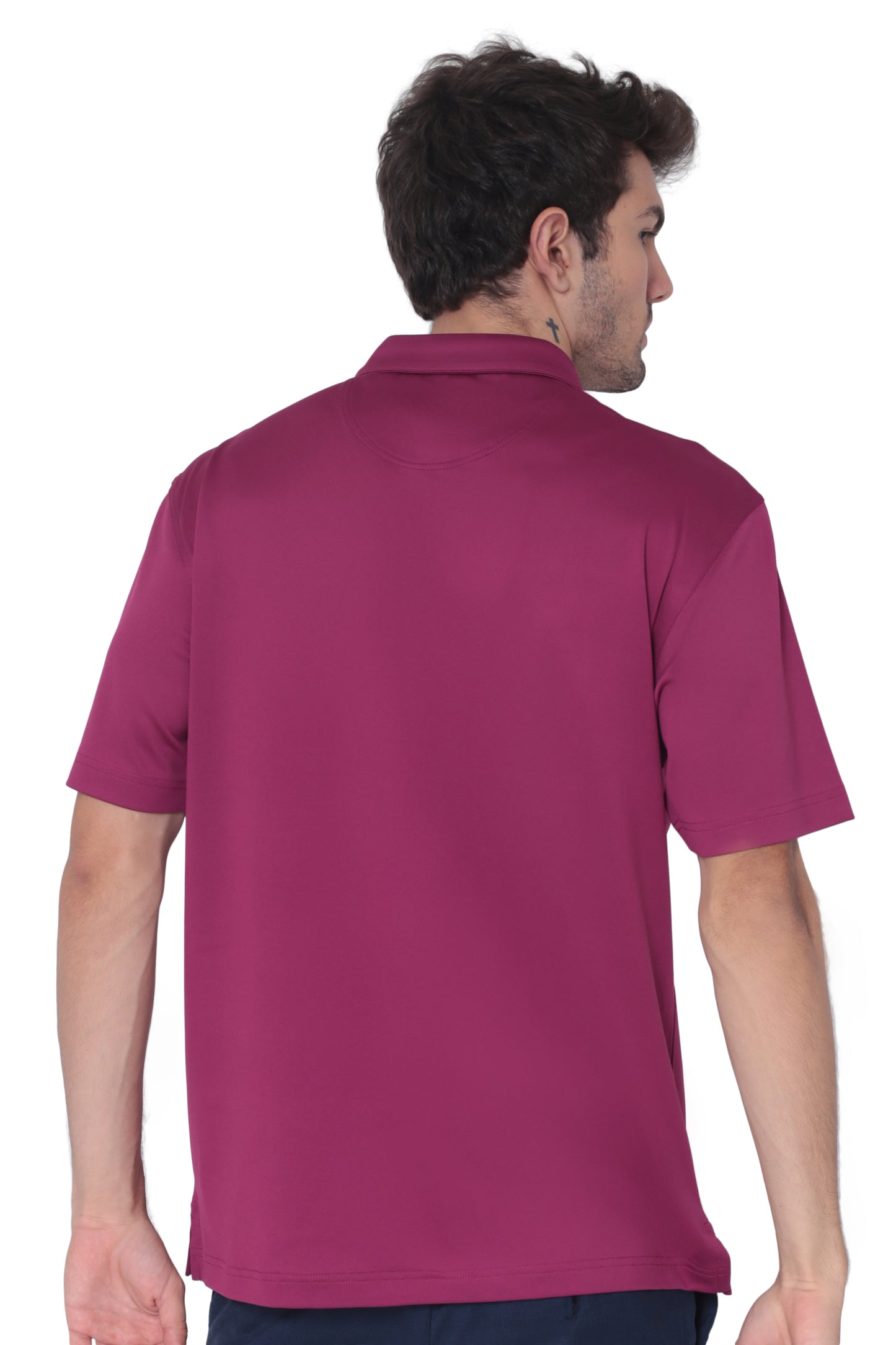 AVA Athletica Men's Classic Polo Quick-Dry Golf, Tennis, T-Shirt with Pocket Berry