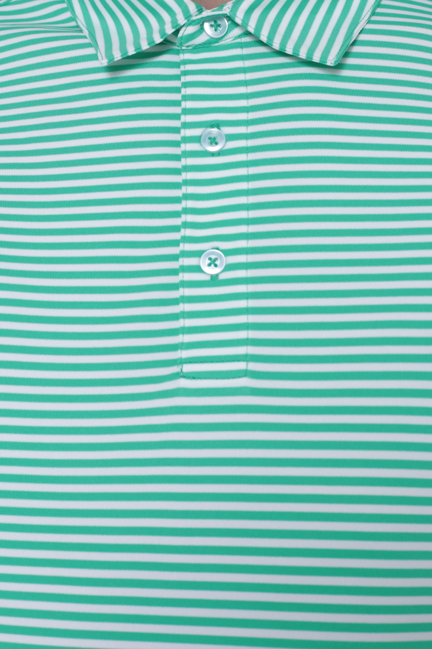 AVA Athletica Men's Polo Collar Moisture-Wick Active Wear Fine Striped T-Shirt Jade