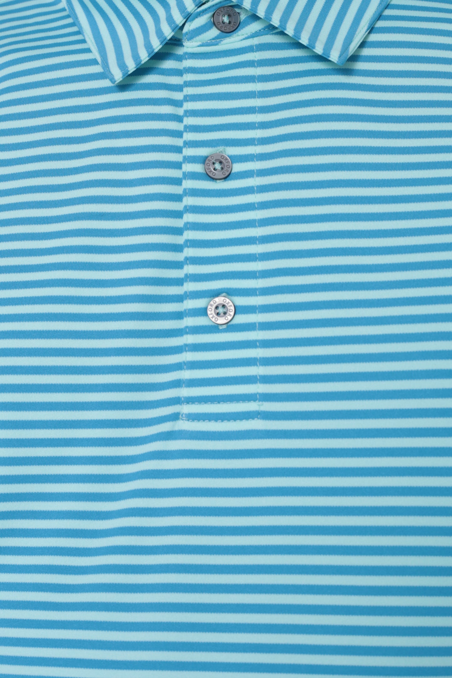 AVA Athletica Men's Polo Collar Moisture-Wick Active Wear Fine Striped T-Shirt Malibu Blue