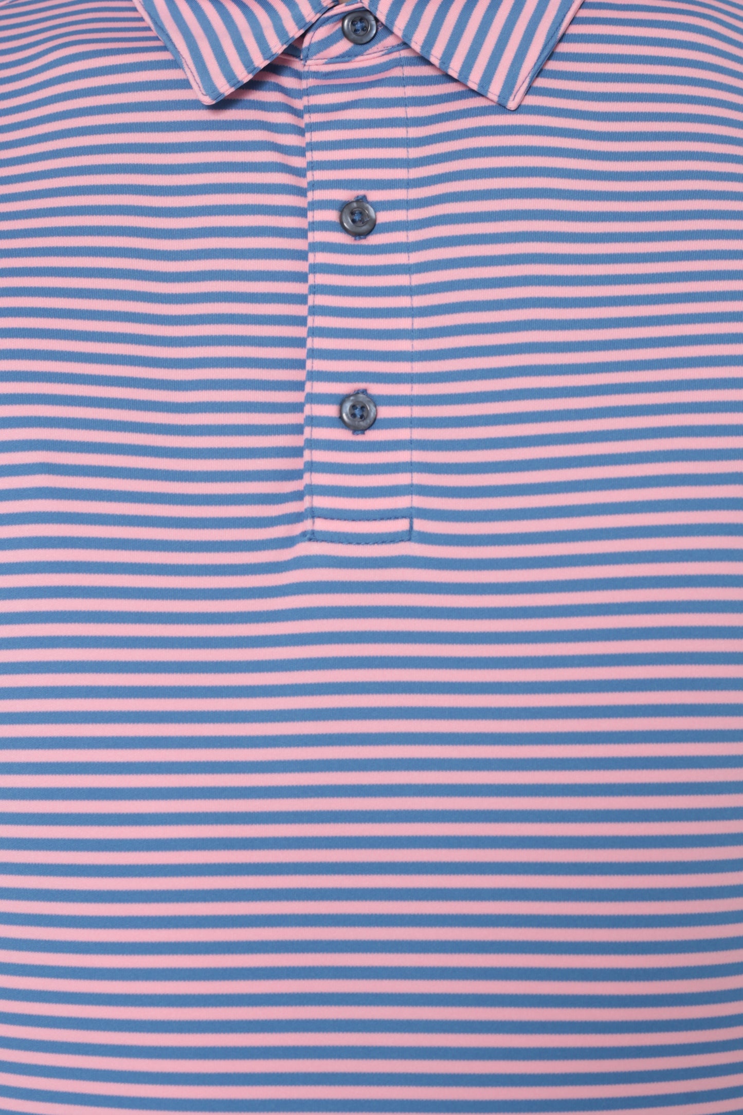 AVA Athletica Men's Polo Collar Moisture-Wick Active Wear Fine Striped T-Shirt; Salmon and Pink