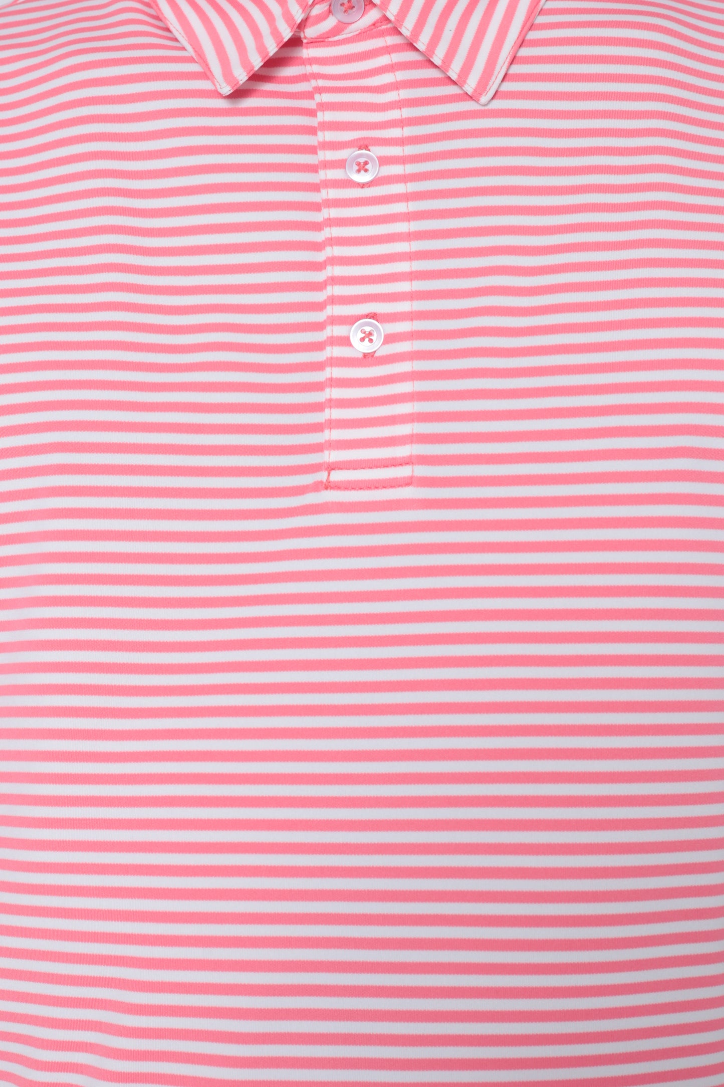 AVA Athletica Men's Polo Collar Moisture-Wick Active Wear Fine Striped T-Shirt Pink