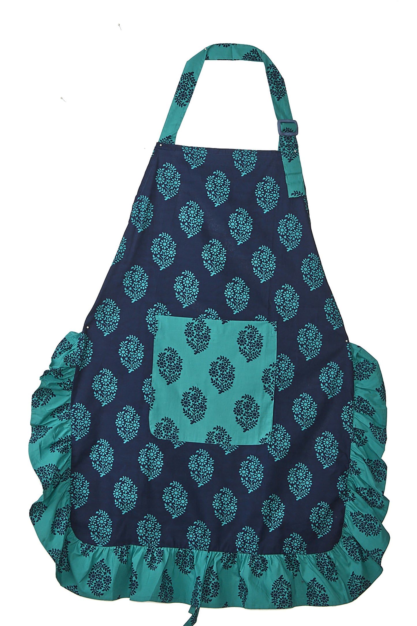 In-Sattva Home 100% Pure Cotton Bohemian Print Adjustable Women's Bib Apron with Pockets Multi