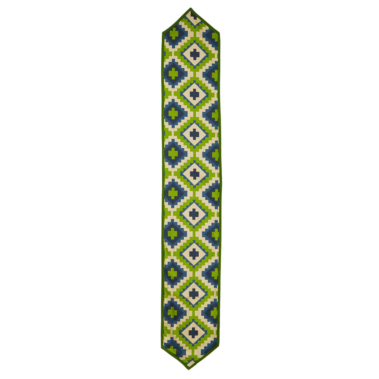 In-Sattva Home Bohemian Signature Print Table Runner and Dresser Scarves for Family, Get-togethers and Everyday Use Green