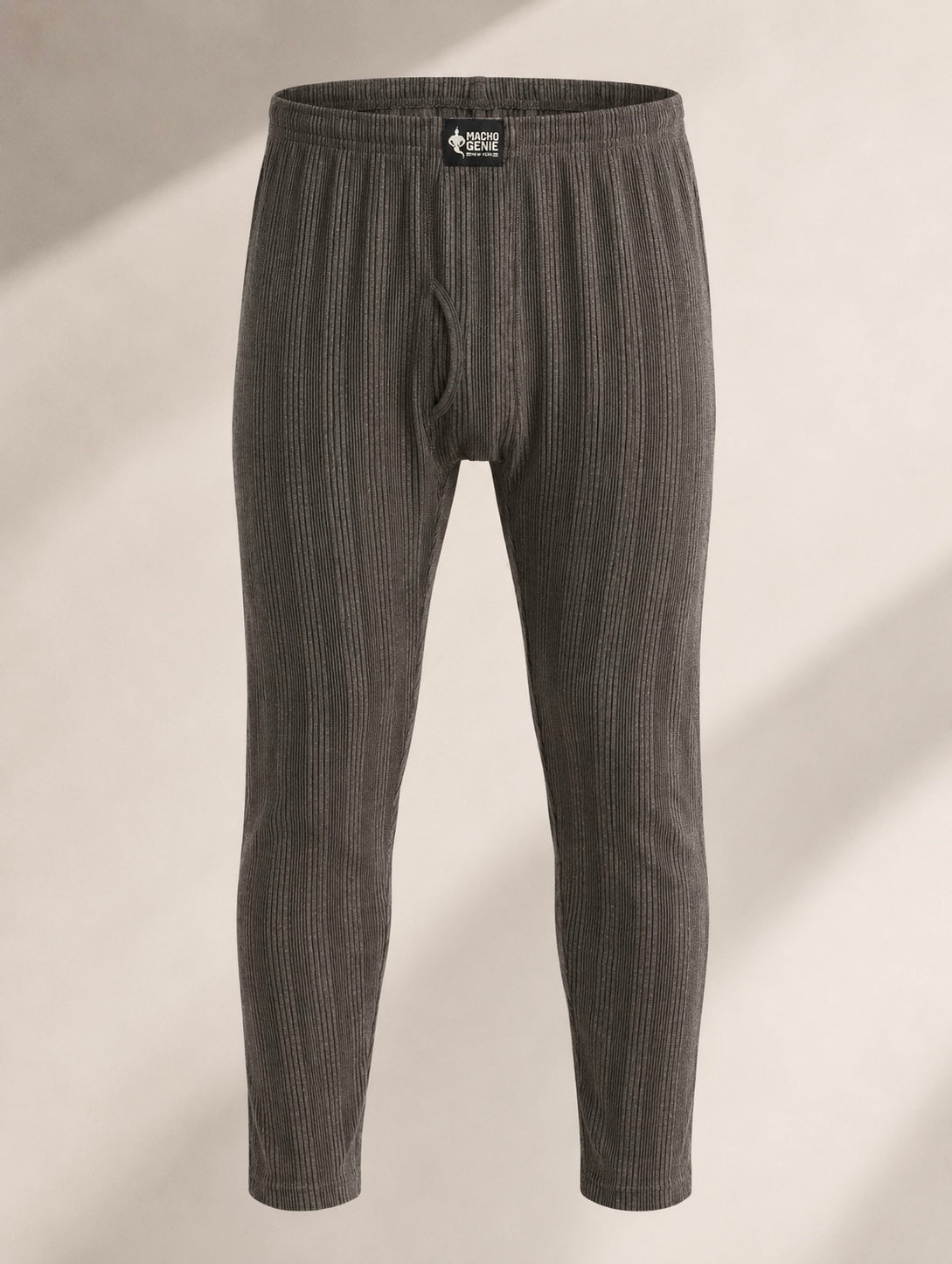 Macho Genie Thermal Underwear Ultra- Soft Fleece Long Johns - Gray